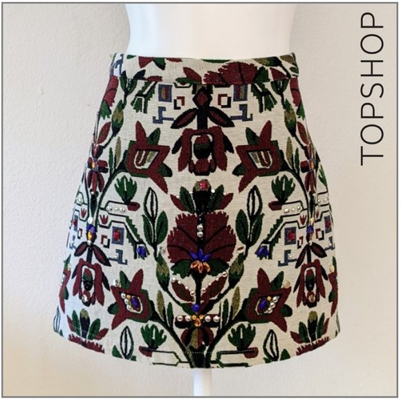 Topshop Dresses & Skirts - Topshop Women's Multicolor Embellished Skirt